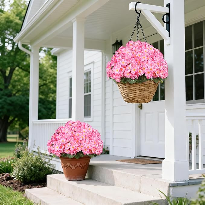 Artificial Geraniums Flowers for Outdoors, 6 Bundles Realistic Silk Fake - Image 5