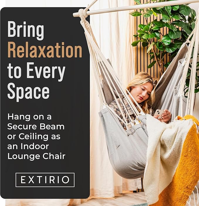 Hanging Hammock Chair Swing – Hanging Chair Outdoor & Indoor - Image 7