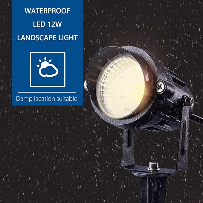 SUNVIE 12W LED Landscape Lights Low Voltage Garden Pathway Lights Super Warm - Image 4