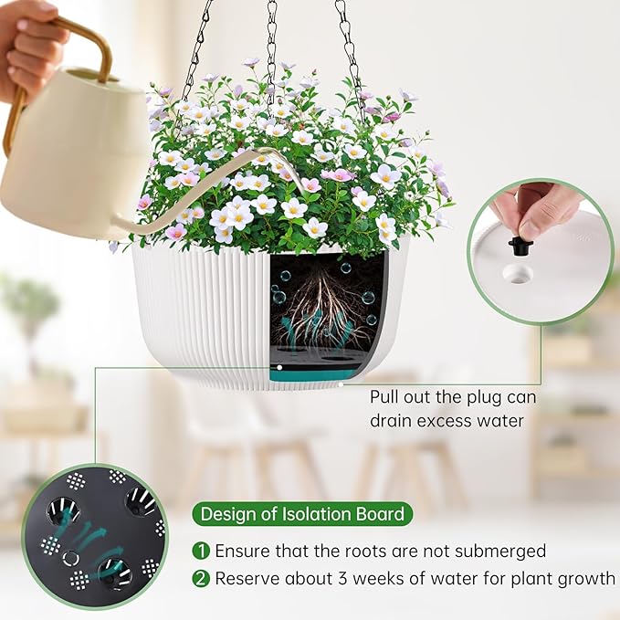 11.2 Inch Hanging Planters for Outdoor Indoor Plants - Image 3