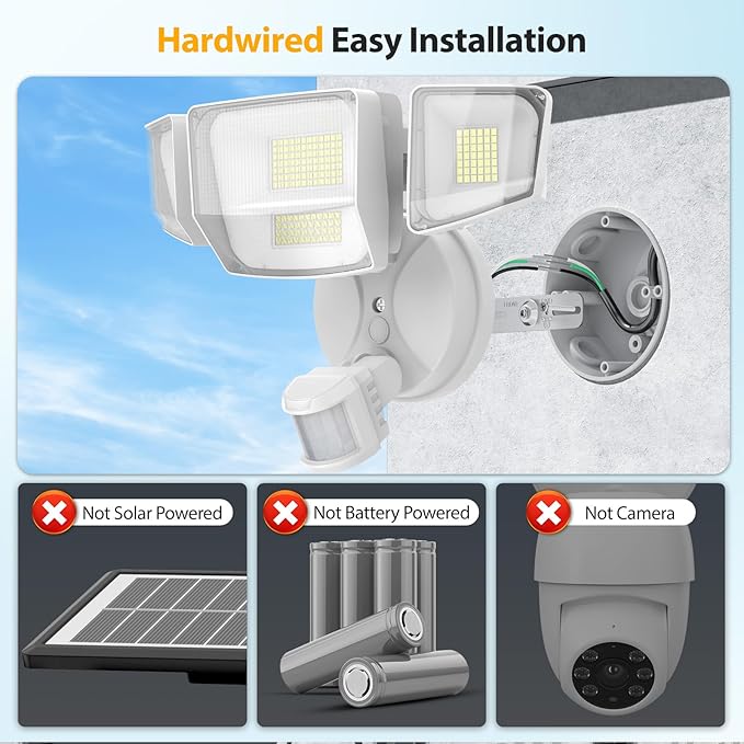 Onforu 90W 10000LM LED Motion Sensor Outdoor Lights, 4-Head Dusk to Dawn - Image 2