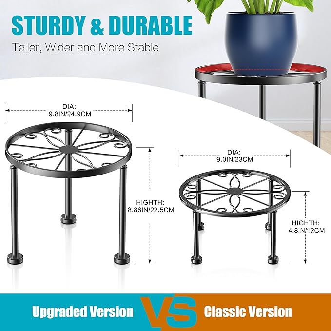 Garden Gifts Plant Lovers Gifts Black Metal Plant Stand - Image 3