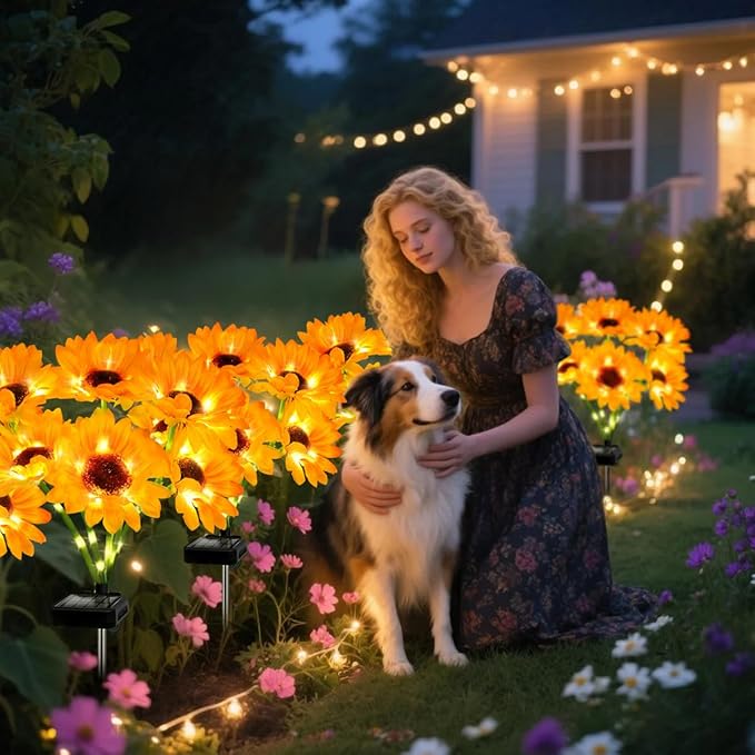 Solar Sunflower Lights 2 Pack - Image 5