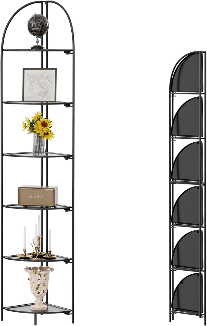 Crofy Foldable 6 Tier Corner Shelf, Metal Corner Plant Stand by CrofyLLC