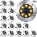 LYHOPE Solar Ground Light Outdoor, 16 Pack 8 LED Solar Disk Lights Waterproof by LYHOPE