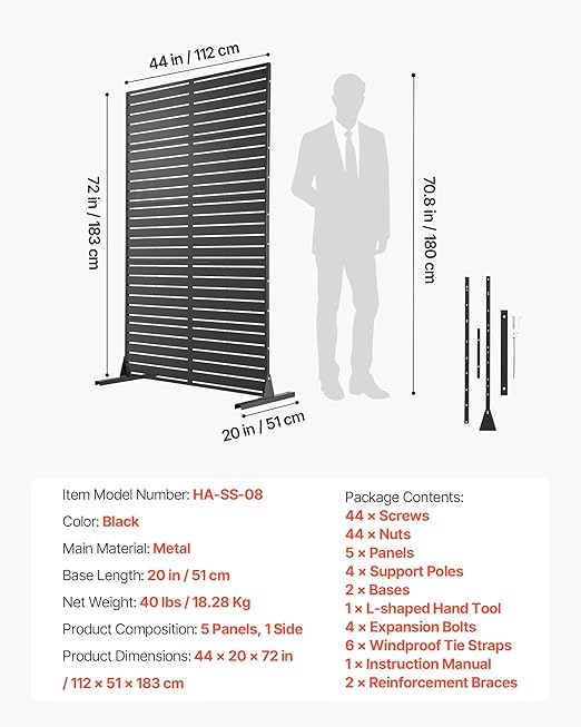 VEVOR Metal Privacy Screen, Garden Divider Panel - Image 7