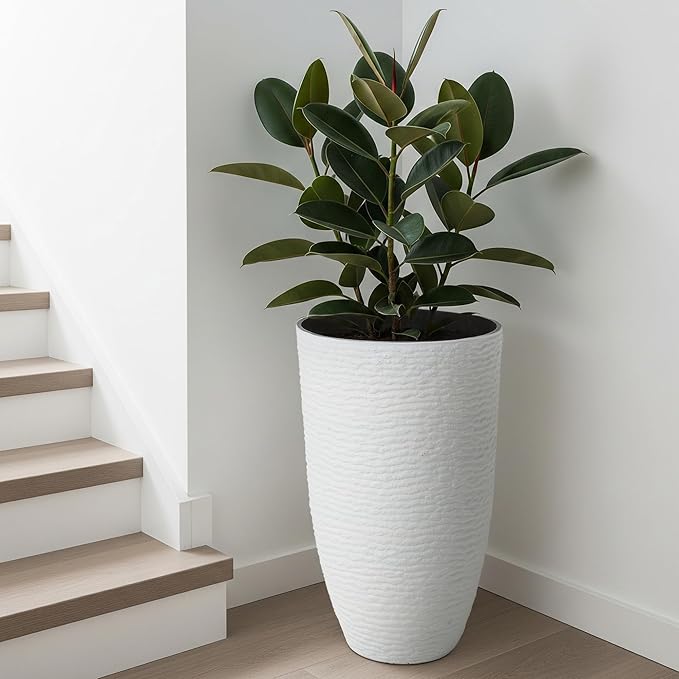 Worth Garden 2-Pack 21" H. White Tall Planters - Image 7