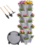 GameXcel Vertical Planter 7 Tier Stackable Planters Garden Planters Strawberry by GameXcel
