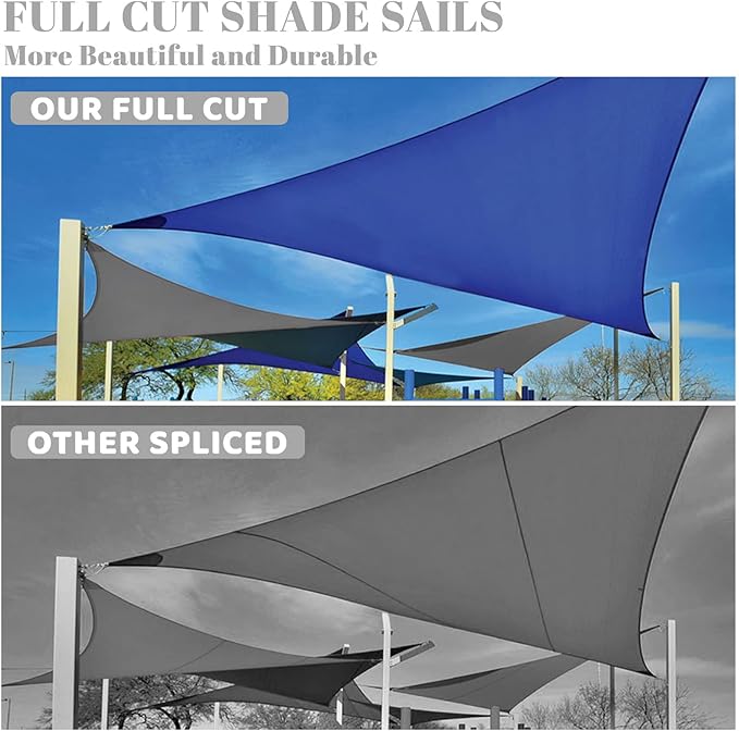 SUNLAX Custom Size 10'x18'x20.6' Beige Sun Shade Sail Right Triangle UV Block - Image 5