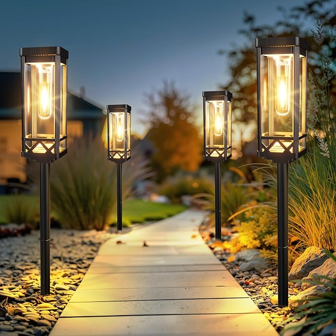KOOPER Taller Solar Pathway Lights Outdoor, 4 Pack Upgraded Brighter Solar - Image 5
