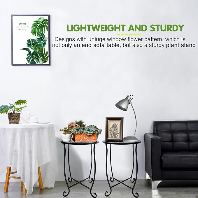 Fashion&cool Outdoor Side Tables, 2 Pack Patio Side Table, Weather Resistant - Image 7