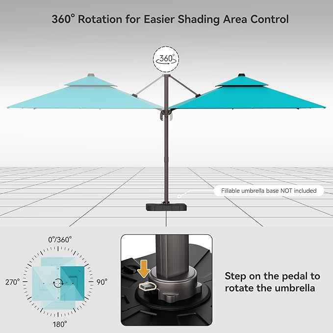 9x12FT Cantilever Patio Umbrella - Image 4