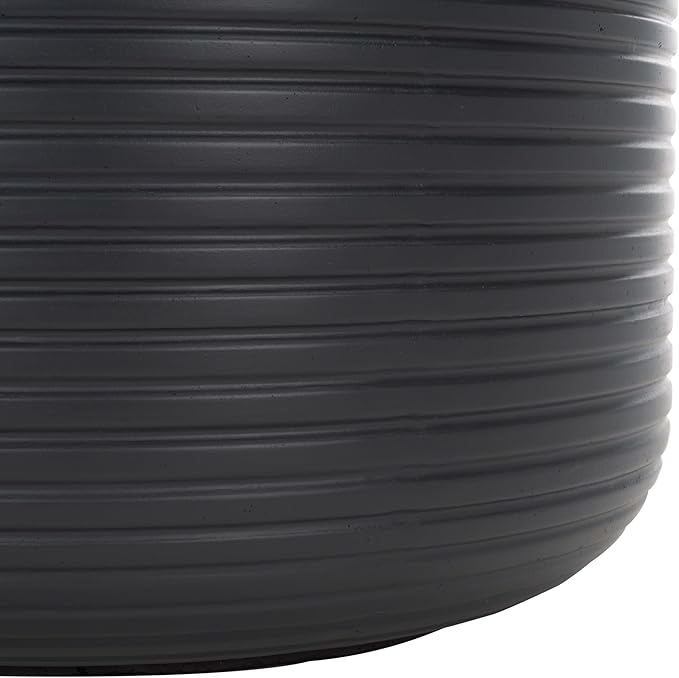SAFAVIEH Outdoor Collection Nardo Black Cement Ficonstone Planter Pot - Image 5