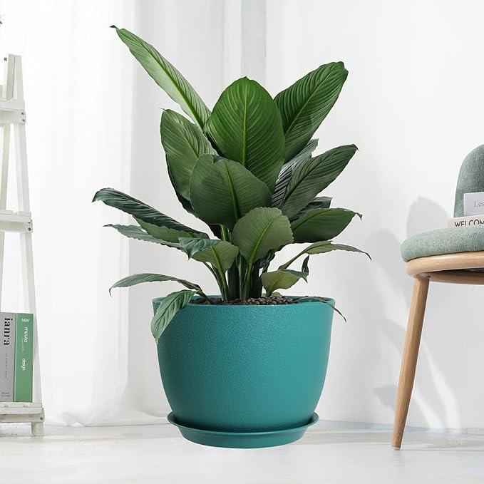 12inch Large Plant Pot, Modern Plastic Planter - Image 7