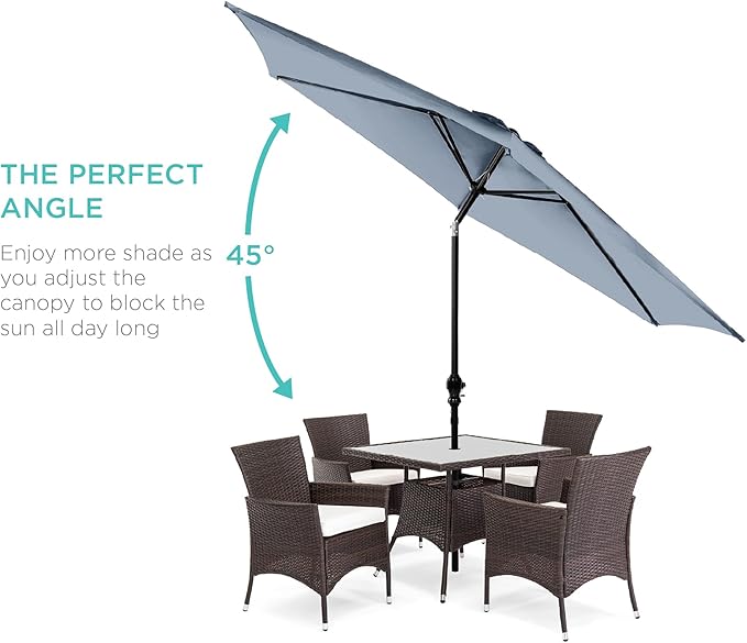 Best Choice Products 10ft Outdoor Table Compatible Steel Polyester Market Patio - Image 2