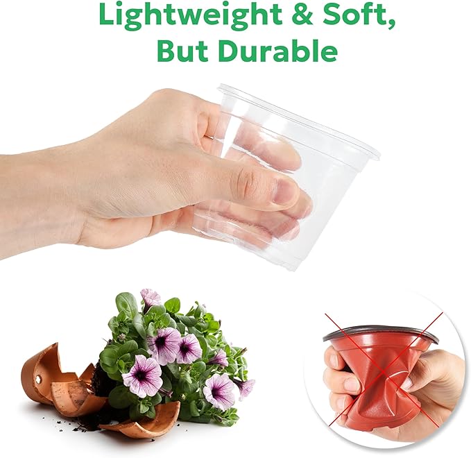 30 Packs 5 Inch Reinforced Clear Nursery Pots - Image 4