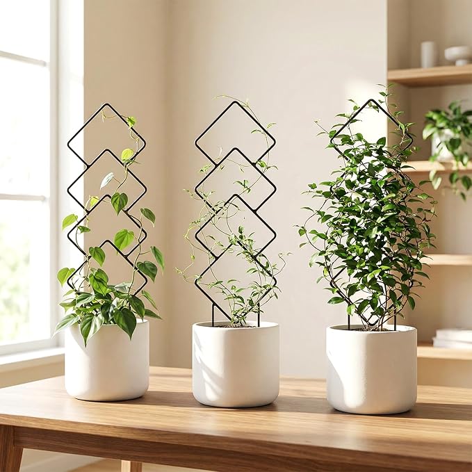 Indoor Trellis for Climbing Plants: 3PC Small Garden Metal Trellis for Vine Ivy - Image 4