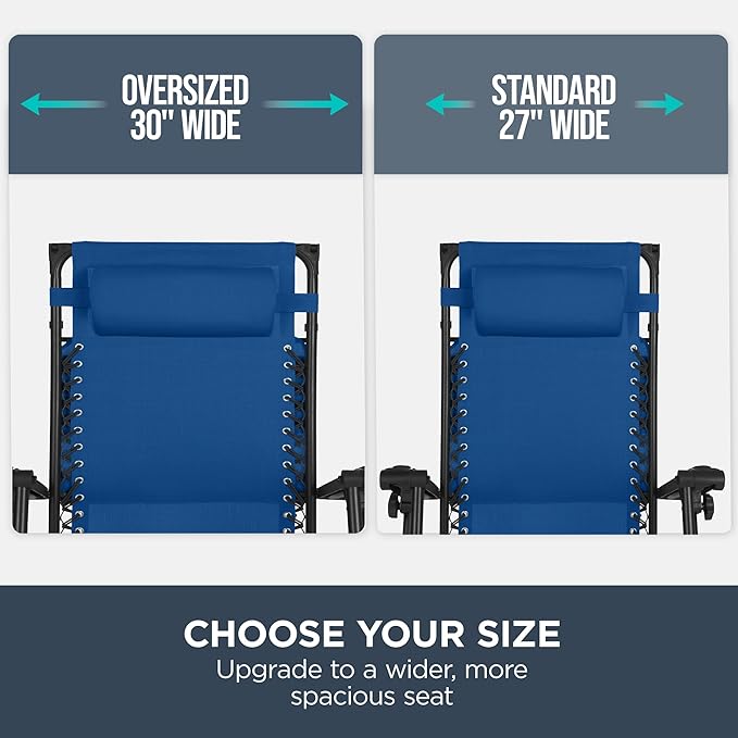 Best Choice Products 30” Wide Folding Zero Gravity Outdoor Recliner Patio - Image 4