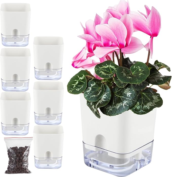 Planterhoma 6 Pack-5.5 Inch Self Watering Plant Pots by Planterhoma