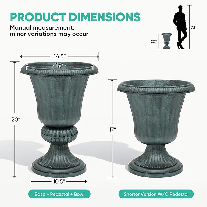Athena Collection 20''H Bronze Garden Plastic Urn - Image 4