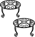 2 Pack Heavy Duty Iron Plant Stand, 11.8'' Diameter, Powder Coated, Sturdy & by TREEZITEK
