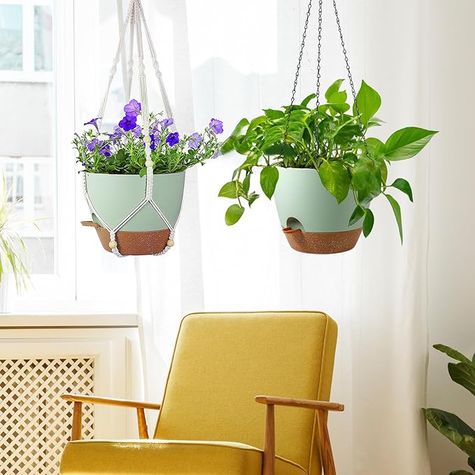 10 inch Self Watering Hanging Planters - Image 7