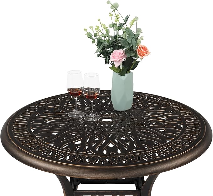 VINGLI 35.4' Dia Patio Dining Table - Image 4