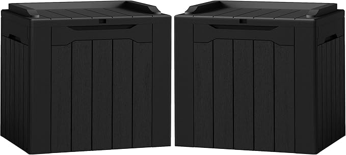 Flamaker 2 Pack Deck Box 31 Gallon Waterproof Resin Storage Box by Flamaker