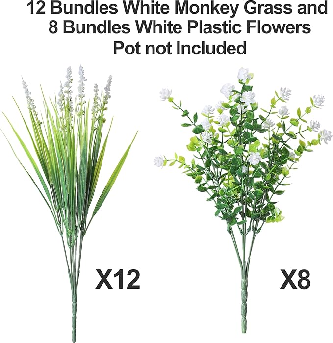 HyeFlora 20 Bundles Artificial Fake Outdoor Plants Flowers - Image 5