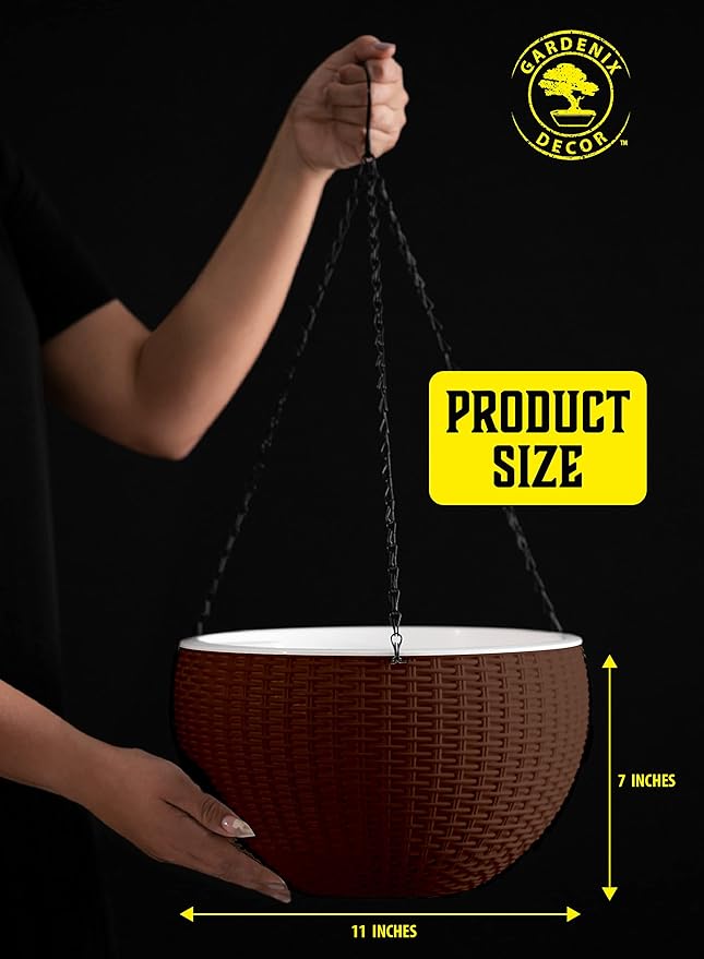 GARDENIX DECOR Self Watering Hanging Planter, Coco Coir, - Image 2