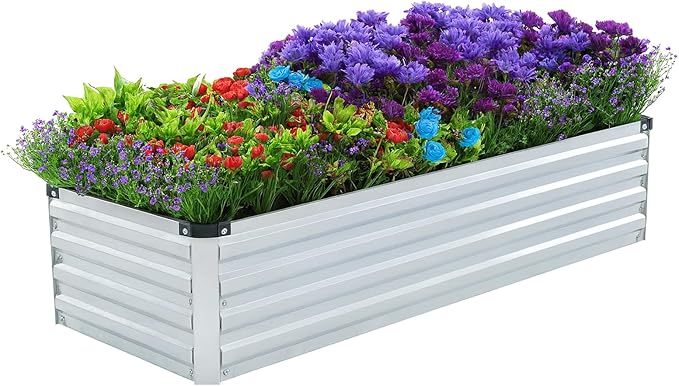 2 Pack 4x2x1FT Galvanized Raised Garden Bed Kit, Outdoor Metal Planter Box - Image 5