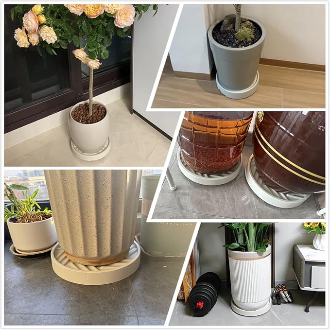 2 Pack Plant Caddy with Wheels, Flower Pot - Image 6