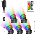 RGB Pond Lights with Timer, Super Bright LED Underwater Submersible Colorful by CREPOW