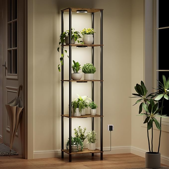 Bstrip Plant Stand Indoor with Grow Light, 5 Tier Flower Stand with Plant Light by Bstrip