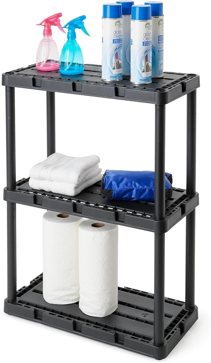 Gracious Living 3 Shelf Knect-A-Shelf Solid Light Duty Storage Unit 12 x 24 x - Image 6