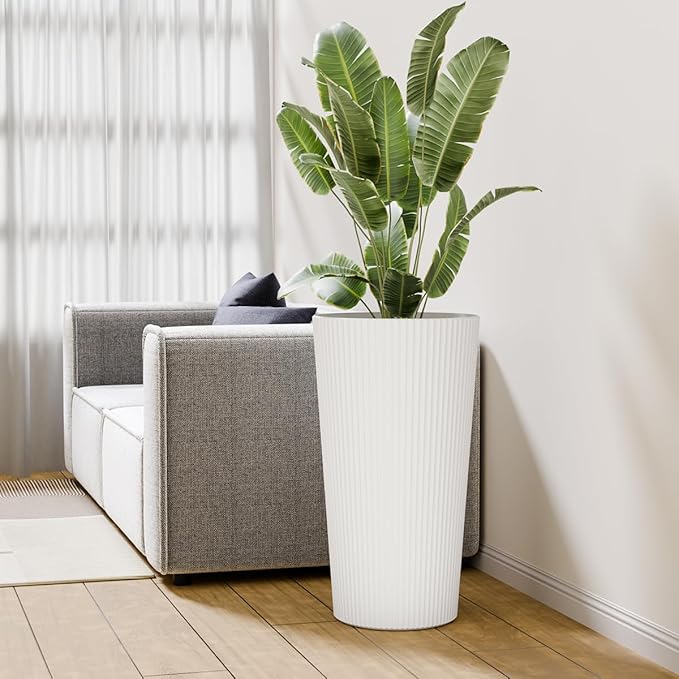 23.6" Tall Planters for Outdoor Plants, Large Outdoor Planters for Front Porch - Image 6