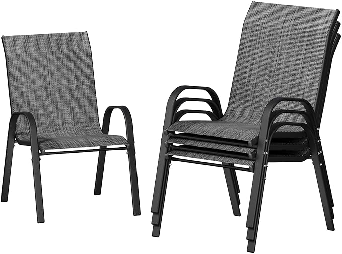 UDPATIO Patio Chairs Set of 4, Stackable Outdoor Dining Chairs by UDPATIO