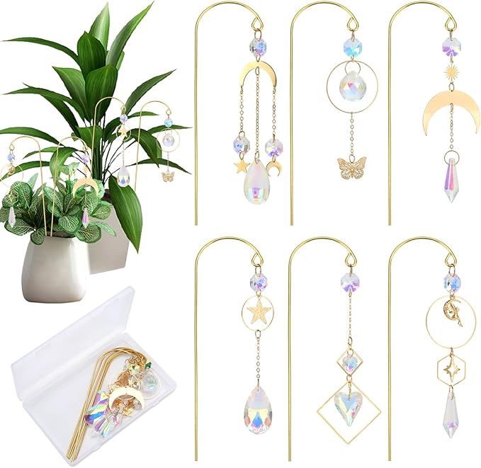 Crystal Suncatcher, 6 Pack Garden Suncatchers Small Trellis by HYBEADS