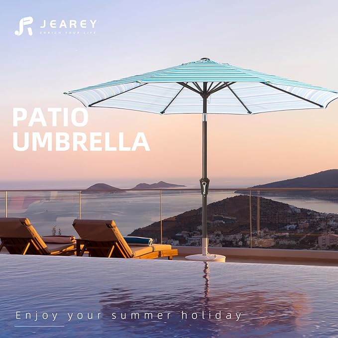 JEAREY 9FT Outdoor Patio Umbrella Outdoor Table Umbrella - Image 7