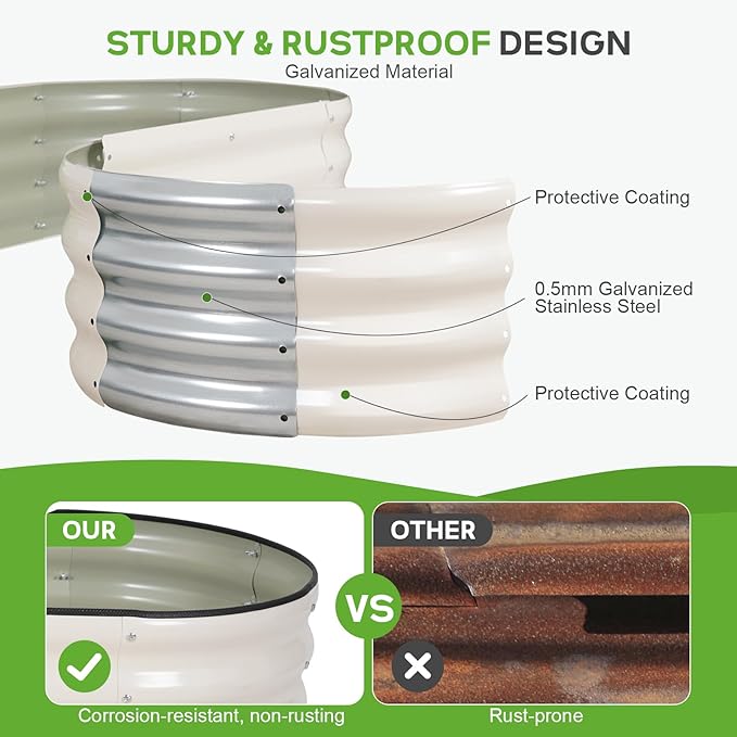 Galvanized Raised Garden Bed Outdoor - Image 3