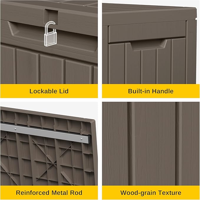 EAST OAK Outdoor Storage Box, 60 Gallon Deck Box Indoor and Outdoor Use - Image 6