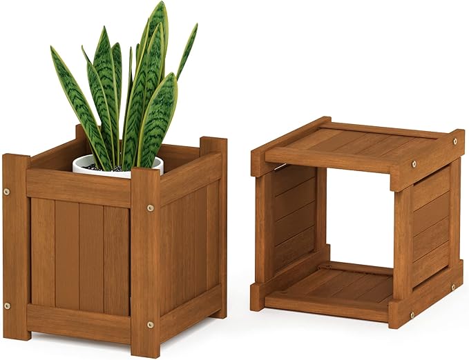 Furinno Tioman Hardwood Mini Outdoor Planter Box - Image 5
