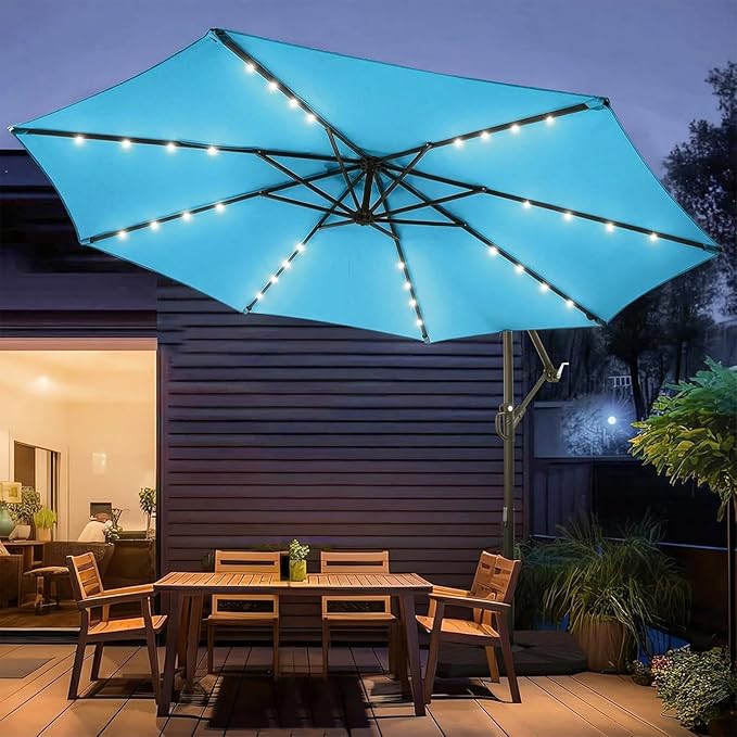 wikiwiki 10ft Solar LED Patio Umbrella - Image 9