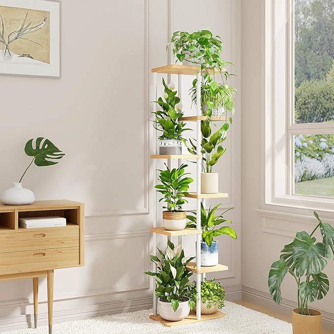 Bamworld Tall Plant Stand Indoor, 7 Tier Plant Shelf - Image 3