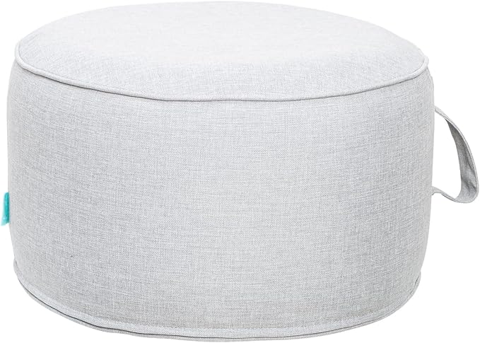 QILLOWAY Indoor/Outdoor Inflatable Stool, Round Ottoman, All Weather Foot Rest by QILLOWAY
