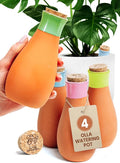 4 Pcs Ollas Terracotta Watering Pots Large - 14 Oz Self Watering Planter Insert by GARDENBRO