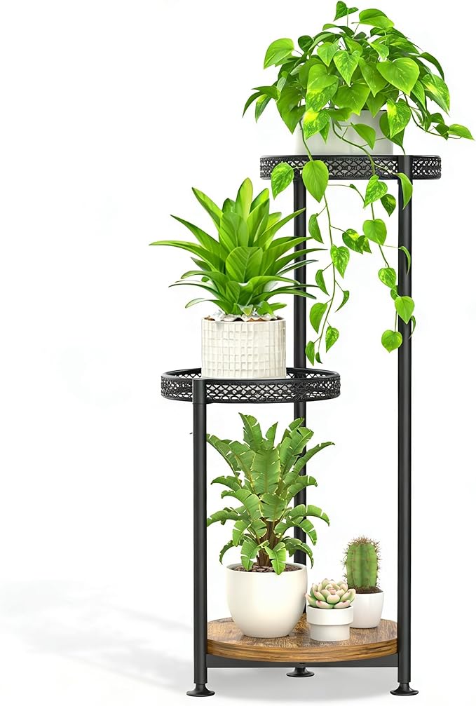 3 Tier Large Plant Stand Indoor Outdoor Clearance, Metal Flower Shelf Pot Holder by Oppro