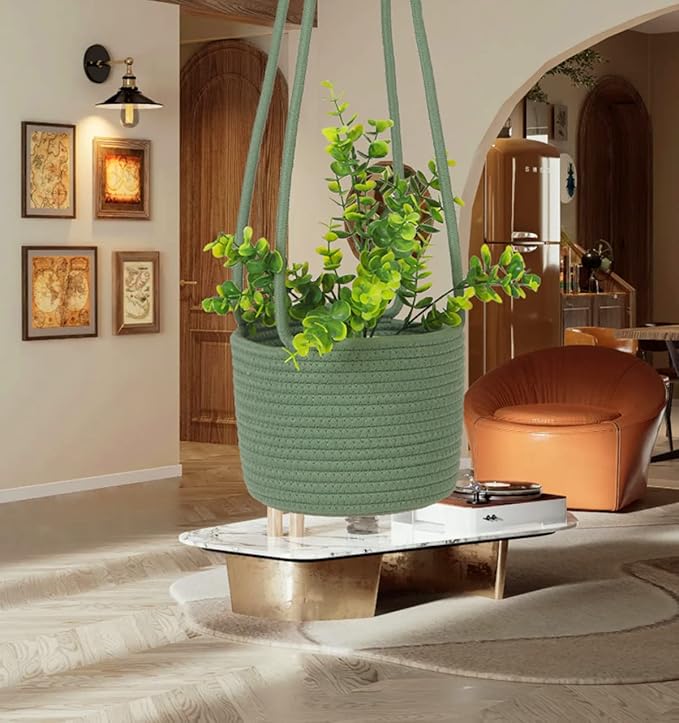 Hanging Planter Basket Jute Rope Woven Plant Hangers Indoor Hanging Plant - Image 4