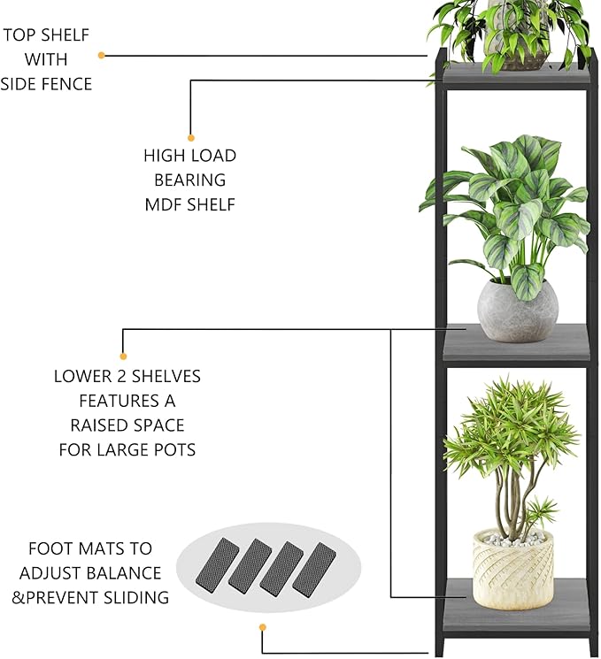 3-Tier Plant Stand Indoor, Oak Grey - Image 7