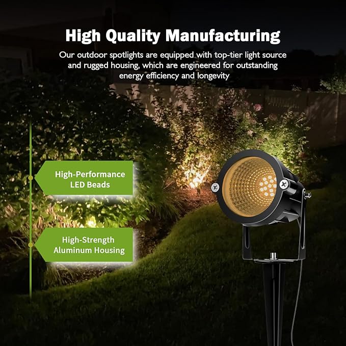 Outdoor Spotlight Warm White 2700K, 10W LED Spot Lights Outdoor - Image 3